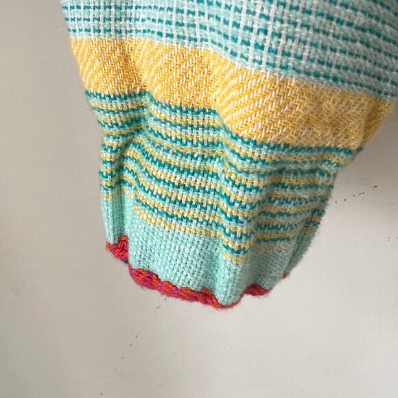 NEW Zara Cotton Blend Jacquard Multi-colored Bomber Jacket, Size L - Picture 11 of 16